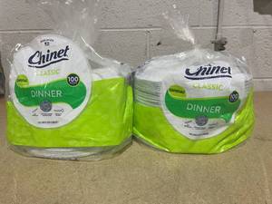 lot 372 image: LOT OF 2 Chinet Classic Dinner Compostable Plates