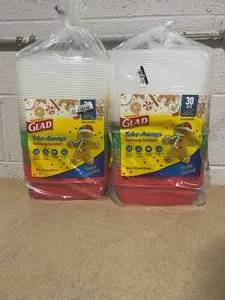 lot 373 image: LOT OF 2 Glad Take-Aways Food Storage Containers