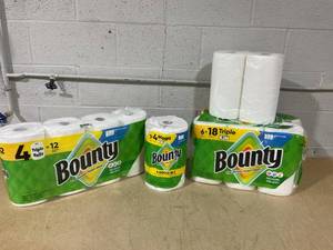 lot 170 image: LOT OF 4 Bounty Paper Towels (Total 13 Rolls)