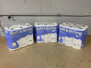 lot 381 image: LOT OF 3 up&up Soft & Strong Toilet Paper (18 Per Pack)