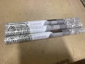 lot 310 image: LOT OF 3 Tempaper Black Pearl Swell Removable Peel & Stick Wallpaper