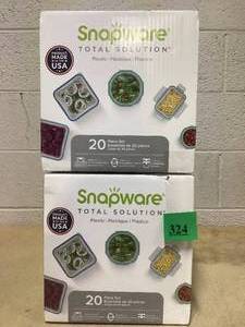 lot 324 image: LOT OF 2 Snapware Total Solutions Plastic Food Storage Container Set - 20pc