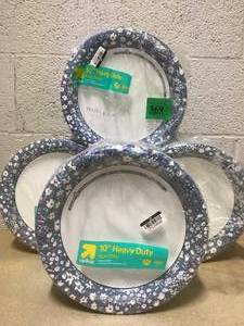 lot 369 image: LOT OF 4 up&up 10 Heavy Duty Paper Plates (150 Count Per Pack)