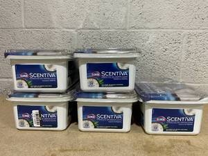 lot 357 image: LOT OF 5 Clorox Scentiva Disinfecting Wet Mop Pads, Coconut & Waterlily, 24 Count