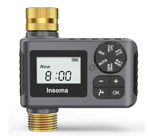 lot 143 image: Insoma Water Timer for Garden Hose with Brass Inlet & Outlet, Hose Timer with AUTOManualRain Delay Mode, Outdoor Sprinkler Timers for Automatic Drip Irrigation System Yard Lawn Watering, 1 Outlet
