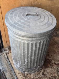 Galvanized Steel Trash Can with Lid