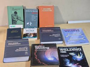 Collection of Welding and Metalwork Books including The Oxy-Acetylene Handbook, Modern Welding, and Blueprint Reading for Welders