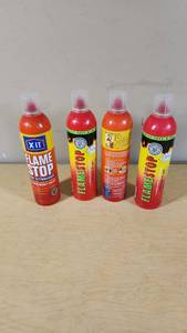 X-IT Flame Stop Fire Extinguishers including Instructions and Features - 4 Cans