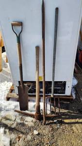 Shovel, Pickaxe, and Garden Tools