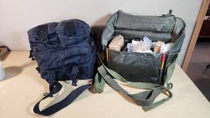 Swedish Military Medical Bags and Supplies including First Aid Kits, Bandages, and Blood Stop Powder