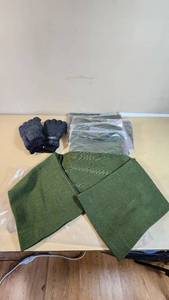 Thinsulate Gloves and Green Tube Scarves