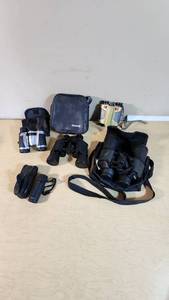 Lot of Binoculars and Monoculars including Tasco 7x35, Vivitar PV Series 8x21, and Night Scope