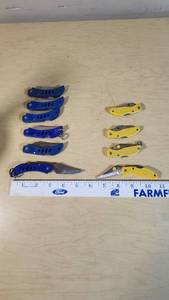 Frost Folding Knives in Blue and Yellow