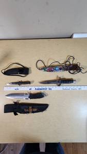 Survivor Stainless Steel Knives and Sheaths Set