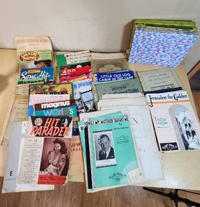 Collection of Vintage Sheet Music and Music Books including Hit Parader, Songs My Mother Taught Me, and Jerusalem the Golden