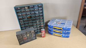 Plastic Storage Bins and Metal Drawer Organizers with Hardware