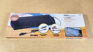 Thunderbolt Magnum 1.5 Watt Solar Battery Charger with Auto Lighter and Battery Adapter