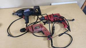Tool Shop 38 Drill and 12 Hammer Drill, WEN 12 VSR Industrial Drill, and Accessories