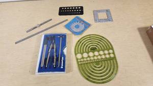 Staedtler Compass Set, Pickett Circle Template, and Measurement Tools