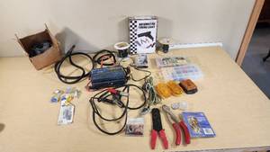 Automotive Tools and Accessories including Chicago Electric Power Inverter, Automotive Timing Light, and Wiring Supplies