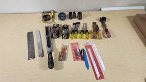 Hand Tools and Accessories including Stanley Block Planes, Chisels, Blades, and Hole Saws