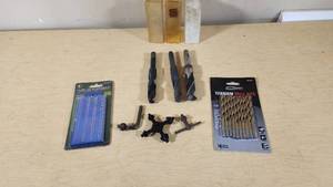 Assorted Drill Bits and Accessories including Titanium Drill Bits, HSS Twist Drills, and Drill Keys