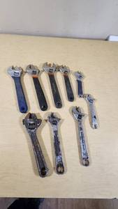 Adjustable Wrenches Various Sizes and Brands