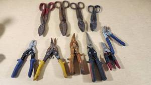 Lot of Tin Snips and Metal Shears