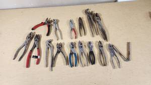 Lot of Mixed Pliers and Hand Tools including Slip Joint and Needle Nose Pliers