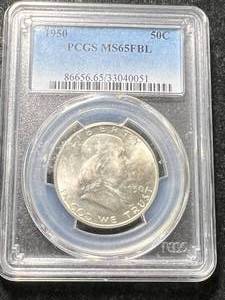 1950 US FRANKLIN HALF DOLLAR PCGS MS65FBL