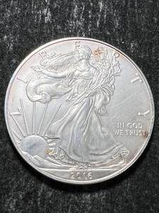lot 08 image: 2016 AMERICAN SILVER EAGLE 1 TROY OZ .999 FINE SILVER
