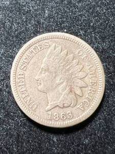 lot 16 image: 1863 US INDIAN HEAD CENT