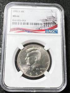 lot 29 image: 1995-D US KENNEDY HALF DOLLAR NGC MS66