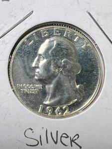 lot 33 image: 1962 US PROOF WASHINGTON QUARTER