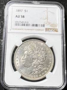 lot 36 image: 1897 US MORGAN SILVER DOLLAR NGC AU58