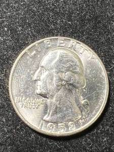 lot 43 image: 1958-D US WASHINGTON QUARTER UNC