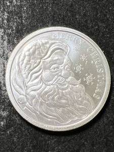 lot 50 image: 1 TROY OZ .999 FINE SILVER 2025 MERRY CHRISTMAS ROUND