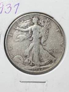 lot 61 image: 1937-D US WALKING LIBERTY HALF DOLLAR