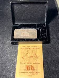 lot 69 image: 3 TROY OZ .999 FINE SILVER AMERICAN STATE BANK KANSAS BAR