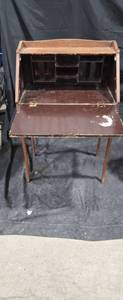 lot 1920 image: Wooden Drop-Front Secretary Desk