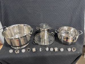 lot 1929 image: Stainless Steel Kitchenware & Rings