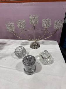 lot 1936 image: Crystal & Silver Decorative Lot