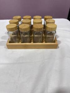 lot 1944 image: 12-Piece Glass Spice Jar Set