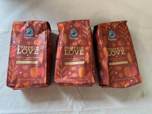 lot 63 image: SSS. 3x 11oz Caribou Pumpkin Love Coffee