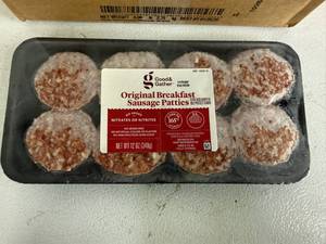 lot 123 image: C. 4x 12oz Good &amp Gather Orignal Breakfast Sausage Patties
