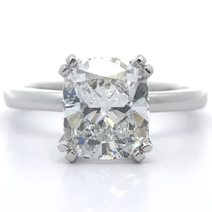 lot 1 image: NEW 3.01 Carat Diamond Cushion Brilliant Solitaire Ring in 14k White Gold w IGI Report