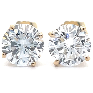 lot 5 image: 2 Carat Diamond Classic Round Solitaire Stud Earrings in 14k Gold w EGL Report
