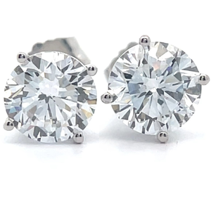 lot 18 image: 1.85 Carat Diamond Solitaire Stud Earrings in 14k White Gold w EGL Report