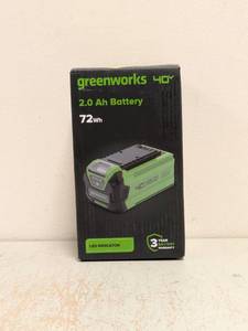 lot 74 image: NEW GREENWORKS 2.0 AH BATTERY 72WH