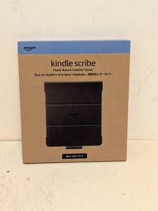 lot 36 image: NEW AMAZON KINDLE SCRIBE PLANT BASED LEATHER COVER BLACK